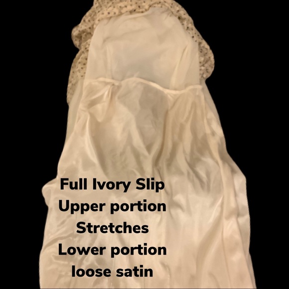 Meadow Rue Anthro Cream-black polka dot lace textured slip lining layers - Picture 13 of 16